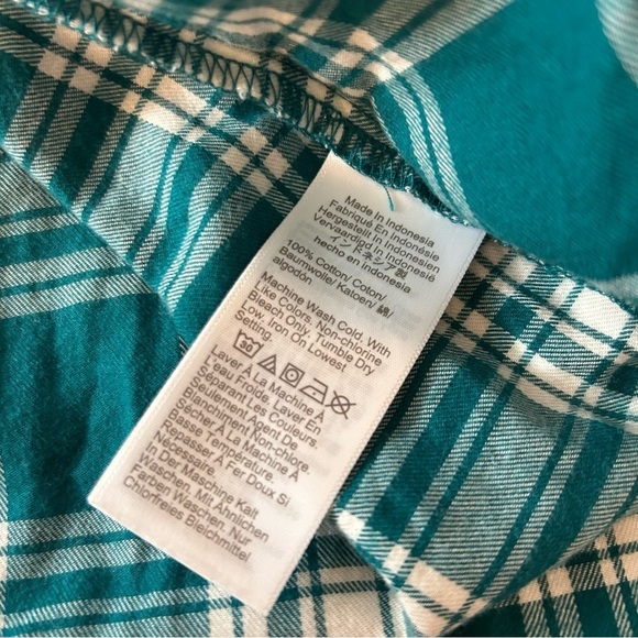 ❤️ NWT J.crew Teal Plaid Shirt XXS - Picture 8 of 12